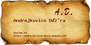 Andrejkovics Dóra névjegykártya