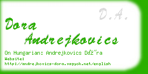 dora andrejkovics business card